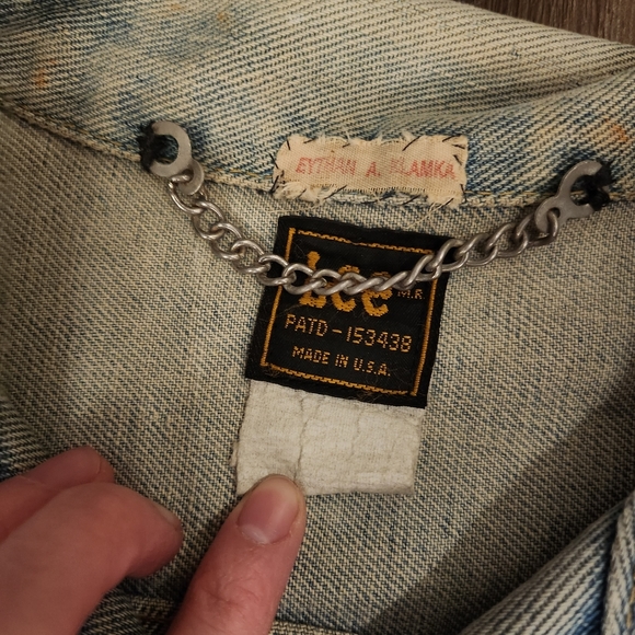 1970's Lee hand painted Pink Floyd distressed denim vest Mens M - Picture 8 of 17